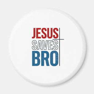 Jesus rettet Bro Christliche Typografie T-Shirt De Magnet