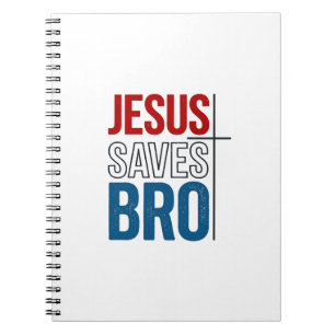 Jesus rettet Bro Christliche Typografie T-Shirt De Notizblock
