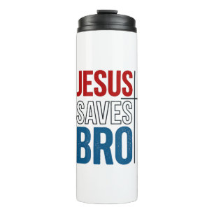 Jesus rettet Bro Christliche Typografie T-Shirt De Thermosbecher