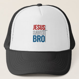 Jesus rettet Bro Christliche Typografie T-Shirt De Truckerkappe