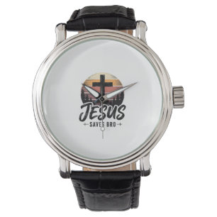 Jesus rettet Bro Vintage Christian Kreuz Shirt Des Armbanduhr