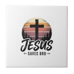 Jesus rettet Bro Vintage Christian Kreuz Shirt Des Fliese