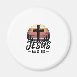 Jesus rettet Bro Vintage Christian Kreuz Shirt Des Magnet