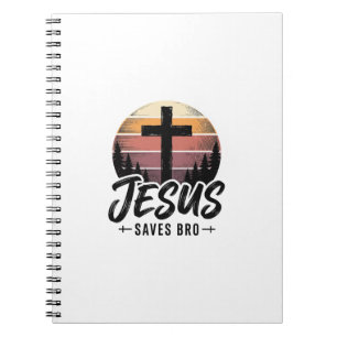 Jesus rettet Bro Vintage Christian Kreuz Shirt Des Notizblock