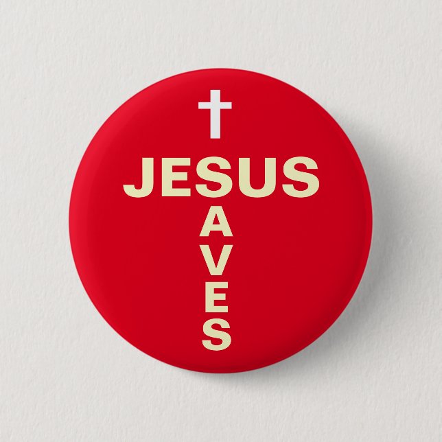 Jesus rettet christlichen Evangelising Button (Vorderseite)