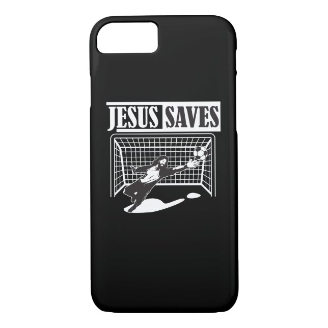 Jesus rettet - christlichen FußballGoalie Case-Mate iPhone Hülle (Rückseite)