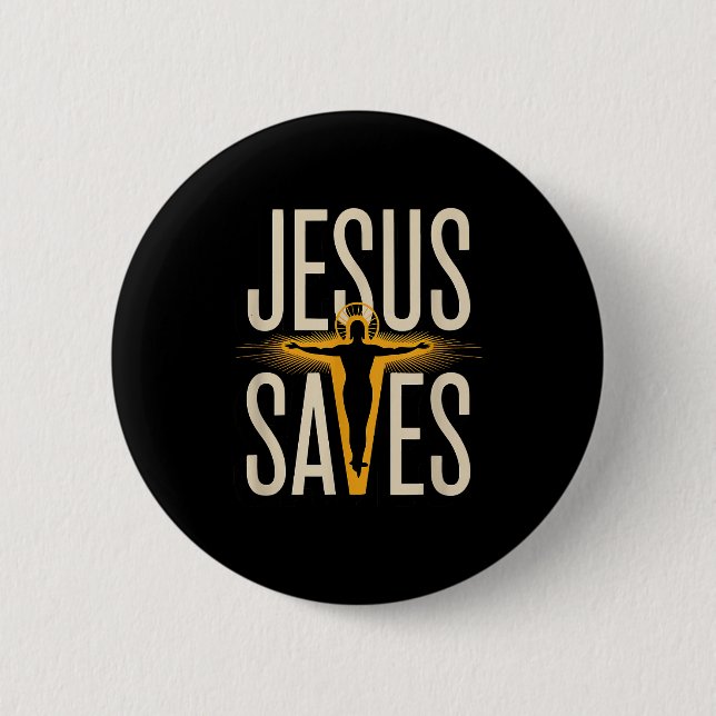 Jesus rettet christlicher Glaube Hingabe Gläubiger Button (Vorderseite)