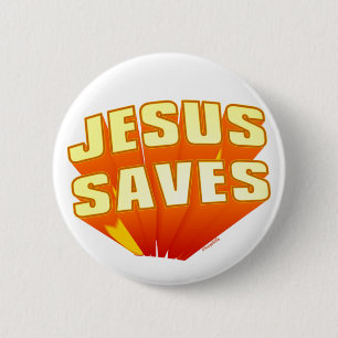 Jesus rettet christliches Geschenk Button