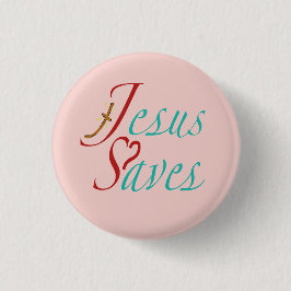 Jesus rettet christliches Zitat Button