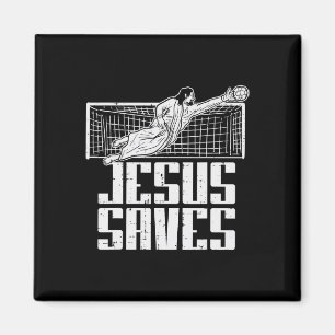 Jesus rettet Fußball christlicher Torwart Torwart Magnet