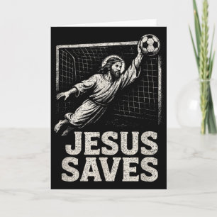 Jesus rettet - Fußball-Torhüter christliche Inspir Karte
