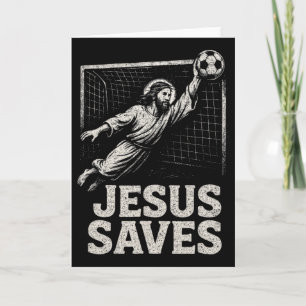 Jesus rettet - Fußball-Torhüter christliche Inspir Karte