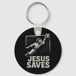 Jesus rettet - Fußball-Torhüter christliche Inspir Schlüsselanhänger
