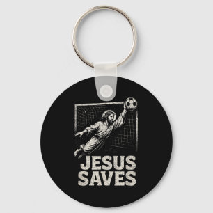 Jesus rettet - Fußball-Torhüter christliche Inspir Schlüsselanhänger