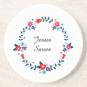 Jesus rettet getränkeuntersetzer