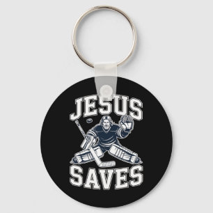 Jesus rettet – Hockey Humor für christliche Spiele Schlüsselanhänger