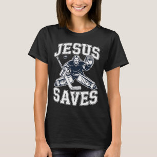 Jesus rettet – Hockey Humor für christliche Spiele T-Shirt