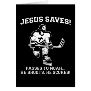 Jesus rettet Hockey lustiges T-Shirt