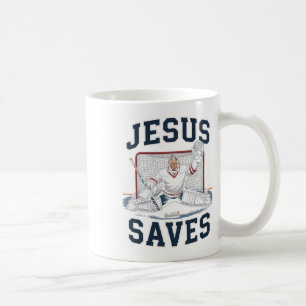 Jesus rettet Hockey-Spieler-Team Gott Hockey-Liebh Kaffeetasse
