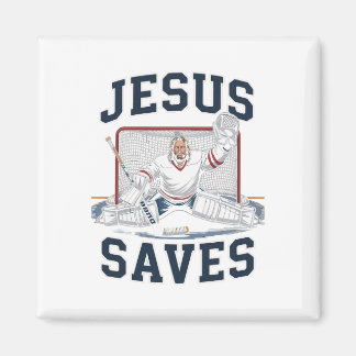Jesus rettet Hockey-Spieler-Team Gott Hockey-Liebh Magnet