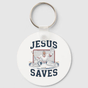 Jesus rettet Hockey-Spieler-Team Gott Hockey-Liebh Schlüsselanhänger
