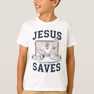 Jesus rettet Hockey-Spieler-Team Gott Hockey-Liebh T-Shirt