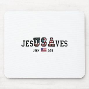 Jesus rettet Jesus rettet USA Amerikanische Flagge Mousepad