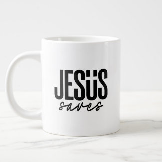 JESUS RETTET Jumbo-Tasse