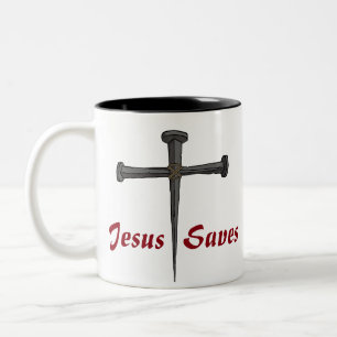 Jesus rettet Kaffee-Tasse Zweifarbige Tasse