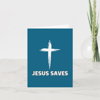 Jesus rettet kleines Kreuz großer Glaube 3 Christu Karte
