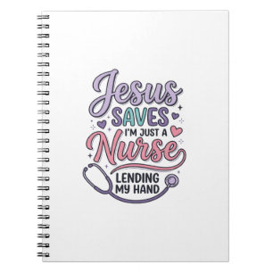 Jesus rettet Krankenpflegerin Faith Shirt Design_1 Notizblock