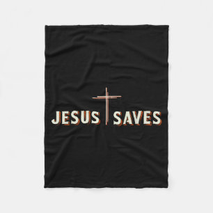 Jesus rettet Kreuz Gott Christliches Grafik Fleecedecke