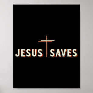 Jesus rettet Kreuz Gott Christliches Grafik  Poster