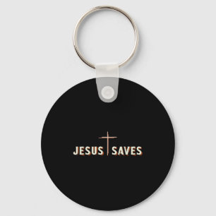 Jesus rettet Kreuz Gott christliches Grafik Schlüsselanhänger