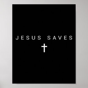 Jesus rettet Kreuz Subtile Christen Minimal Kathol Poster