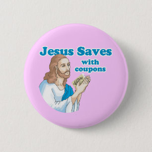 JESUS RETTET MIT KUPONS BUTTON