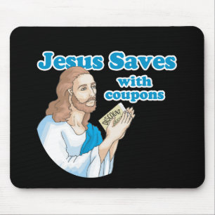 JESUS RETTET MIT KUPONS MOUSEPAD