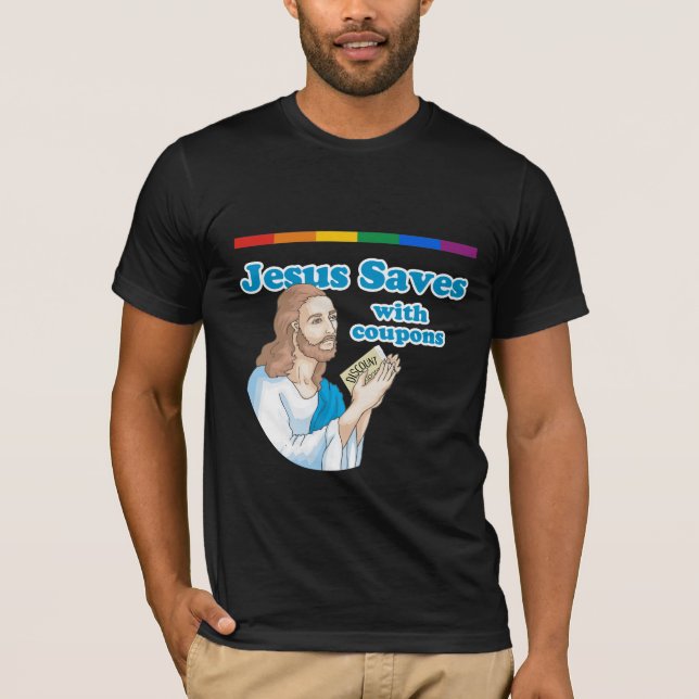 JESUS RETTET MIT KUPONS T-Shirt (Vorderseite)