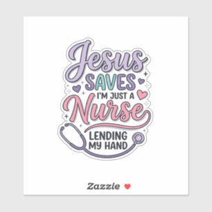 Jesus rettet Nurse Faith Shirt Design_1 Aufkleber