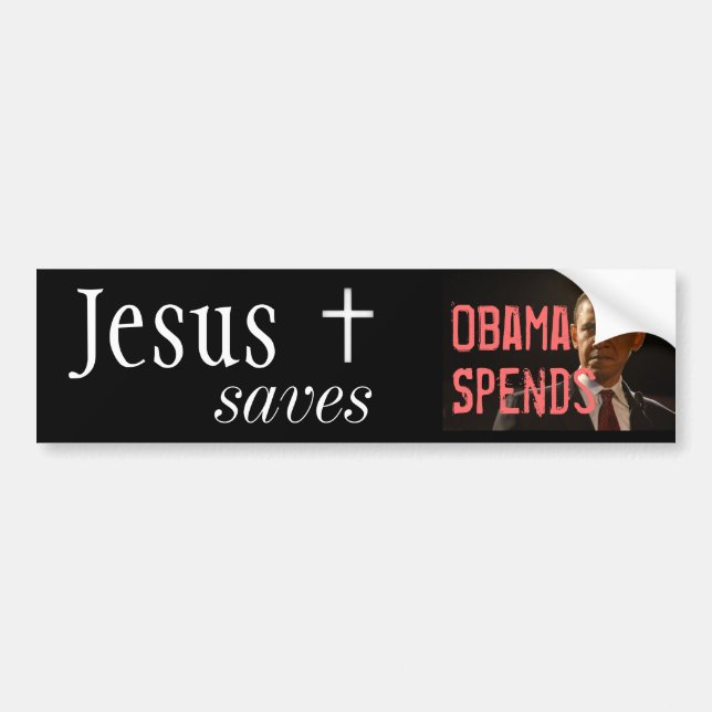 Jesus rettet, Obama aufwendet Autoaufkleber (Vorne)