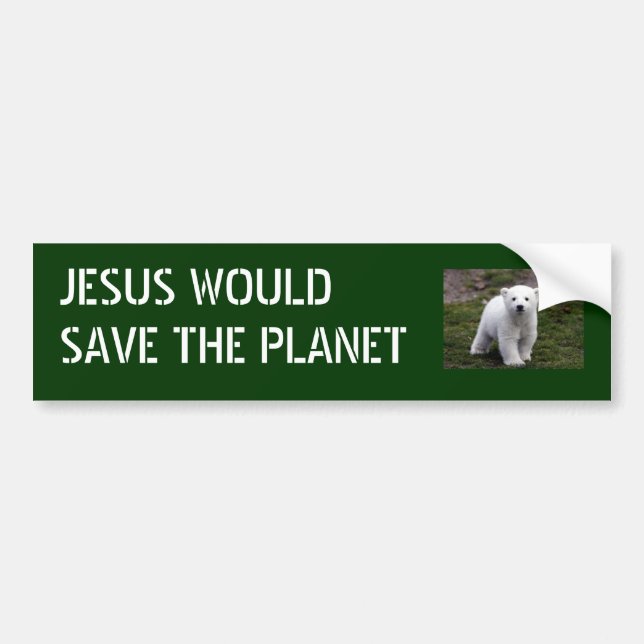 Jesus rettet Planeten Autoaufkleber (Vorne)