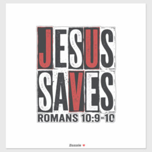 Jesus rettet Römer 10_9 Christliches Vintage-Shirt Aufkleber