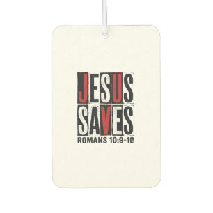 Jesus rettet Römer 10_9 Christliches Vintage-Shirt Autolufterfrischer