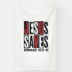 Jesus rettet Römer 10_9 Christliches Vintage-Shirt Banner