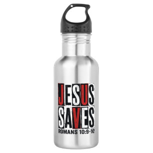 Jesus rettet Römer 10_9 Christliches Vintage-Shirt Edelstahlflasche