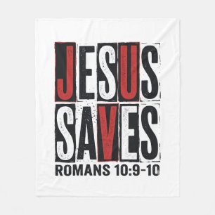 Jesus rettet Römer 10_9 Christliches Vintage-Shirt Fleecedecke