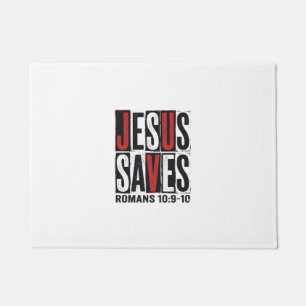 Jesus rettet Römer 10_9 Christliches Vintage-Shirt Fußmatte
