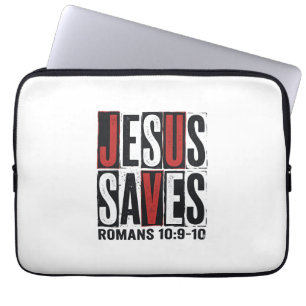Jesus rettet Römer 10_9 Christliches Vintage-Shirt Laptopschutzhülle