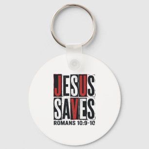 Jesus rettet Römer 10_9 Christliches Vintage-Shirt Schlüsselanhänger