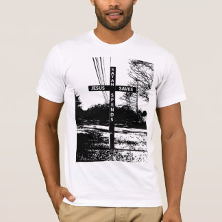 Jesus rettet Satan ausgibt T - Shirt durch Matt